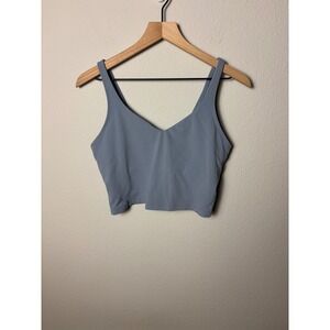 Lululemon Align Tank Top Chambray Blue Nulu Crop Bra Top Size 12